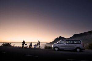 Dining picnic set up on Signal Hill in Cape Town