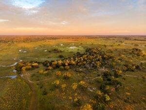 Aerial view of Camp Okavango
