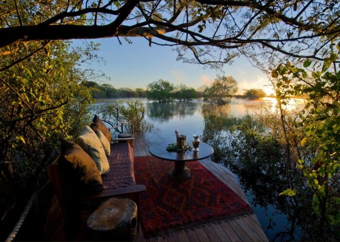 views of the river from Sindabezi Island Lodge